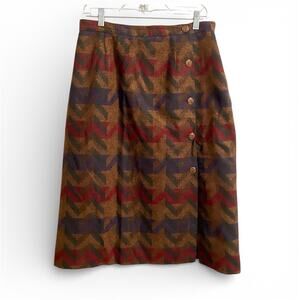 Vintage Midi Blanket Skirt Size 16 Boho Southwest Western Aztec Wrap Cowgirl 70s